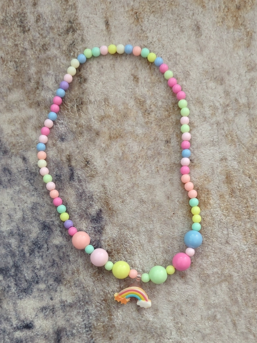 Kids Rainbow Bead Necklace - Pastel Multicolor
